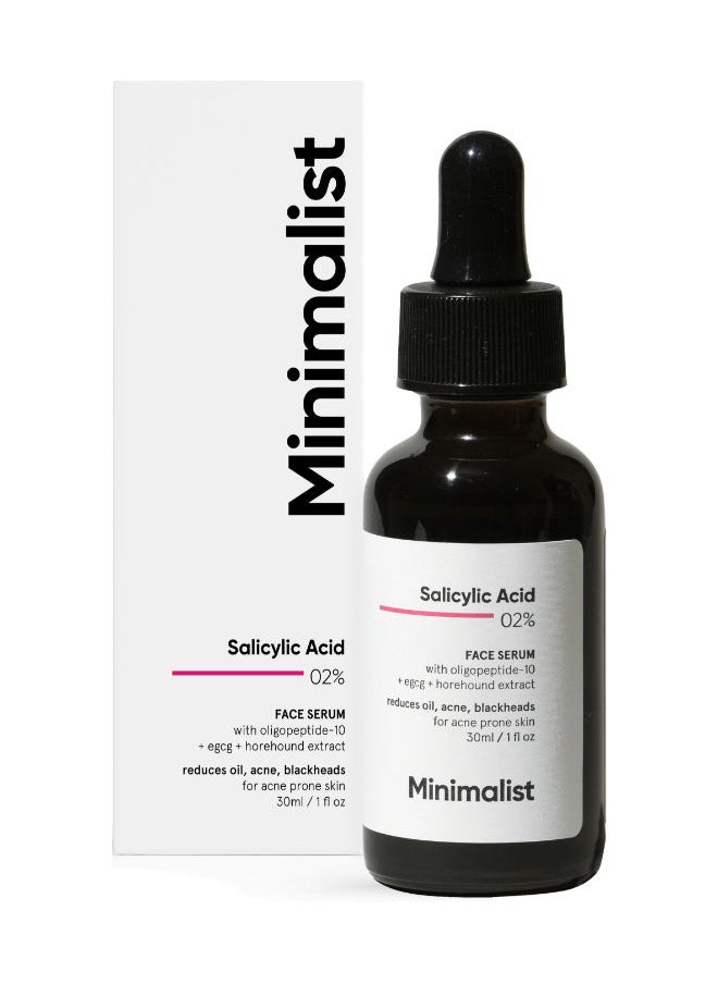 Minimalist 2% Salicylic Acid Serum For Reducing Oily Skin, Acne & Blackheads | Helps With Open Pores, Breakouts & Bumpy Texture 