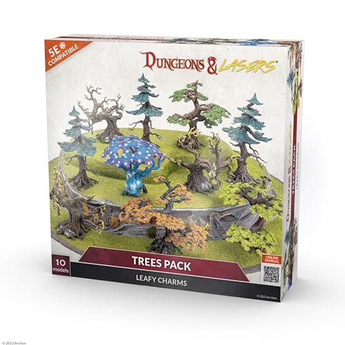 Dungeons & Lasers Dungeons Lasers Trees Pack DND Accessories Set for Tabletop RPG Game Terrain Includes 10 Trees 5E Compatible with 28mm 32mm DD Miniatures Unpainted from Archon Studio - Image 1