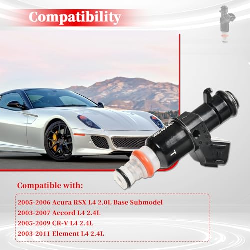 BIGREAT 16450RAAA01, 16450RADL61 4PCS Fuel Injectors Compatible with Honda CR-V CRV 2005-2009, Accord 2003-2007, Element 2003-2011 & Acura RSX 2005-2006, 2.0L 2.4L - Image 4