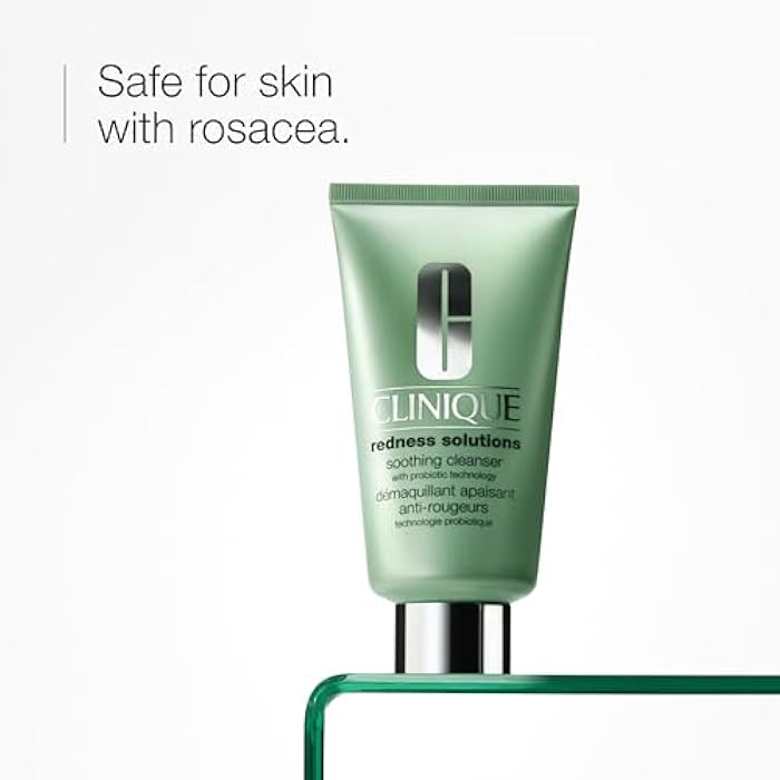 Clinique Redness Solutions Soothing Oil Free Face Cream Cleanser with Probiotic Technology | Appropriate for Skin with Rosacea, 5 Fl Oz - Image 2