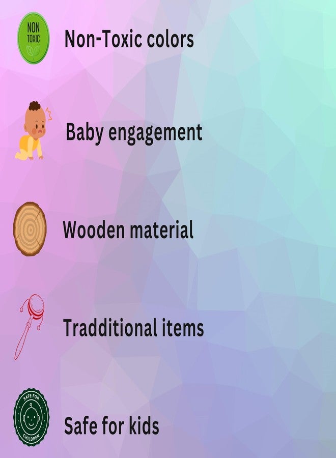 Pyengora Infant Wood Baby Rattles Toys Set|Pack Of 2|Colorful Attractive Jingle Bells Sound For New Born,Multicolor - Image 4