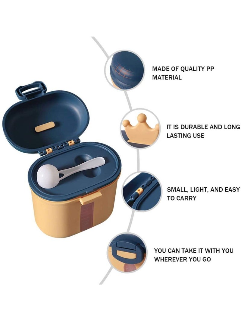 SOLARAE Generic Baby Formula Dispenser Food Containers Snack Storage Transparent Scale Double Compartment PP Moisture-Proof Milk Powder Box for Travel Infant Outdoor Yellow Large - Image 2