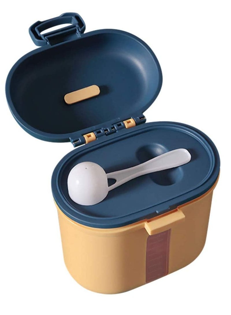 SOLARAE Generic Baby Formula Dispenser Food Containers Snack Storage Transparent Scale Double Compartment PP Moisture-Proof Milk Powder Box for Travel Infant Outdoor Yellow Large - Image 1