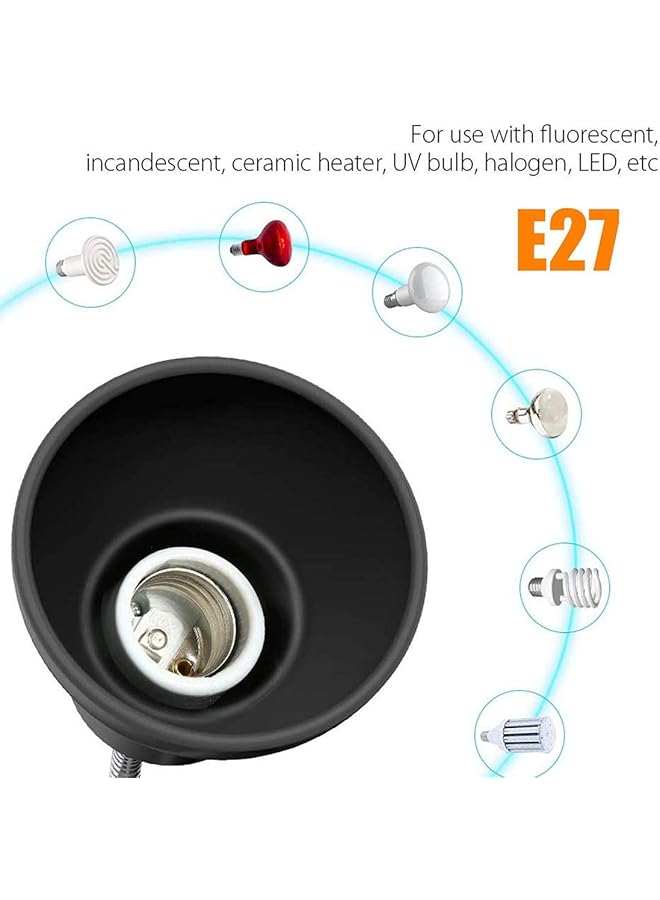 إيروريكس مجموعة مصابيح الزواحف مصباح Uva+Uvb مشبك مصباح حامل مصباح السلاحف مصباح التشمس مجموعة إضاءة حرارية باللون الأسود - Image 4