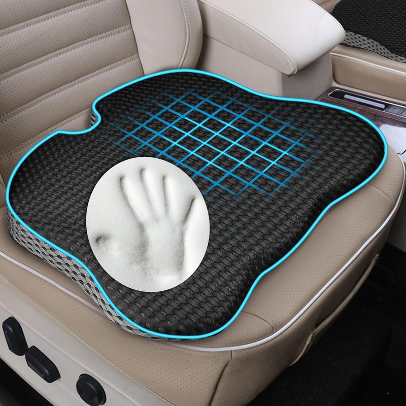 Hapiclody Car Seat Cushion for Driving,Office Chair Cushions Non-Slip Hip & Lower Back Tailbone Chair Pillow Pad,Memory Foam Seat Cushion for Car Seat Driver Truck Desk Wheelchair - Image 1