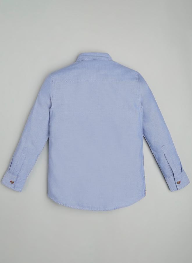 Infinity Kids Blue Solid Long Sleeves Shirt - Image 5