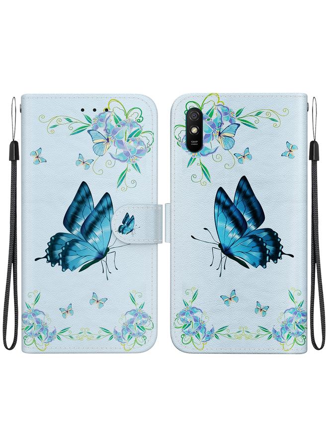 Case For Xiaomi Redmi 9A Crystal Texture Colored Drawing Leather Phone Case