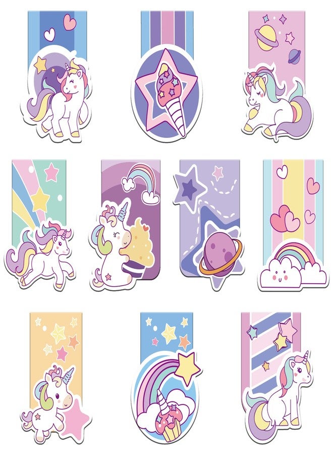 Containlol 40 Pcs Back to School Gift Unicorn Magnetic Bookmarks for Reading Girls Cute Page Clips Bulk Page Markers Bookmark for Classroom Reward Students Unicorn Party School Birthday Home Carnival - Image 1