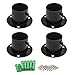 Antrader Antrader Stainless Steel Closet Rod Flange Holder Shower Socket Bracket Support, 1-1/4 Inch Dia Matte Black, Pack of 4  - Image 2