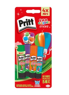 Pritt Rainbow Coloured Glue Sticks Safe Child Friendly Craft Glue For Arts Crafts Activities Strong Hold Adhesive For School Supplies 4X10 gm  - Image 1