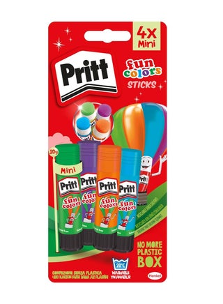 Fun Color Glue Sticks - Pack of 4 | Child-Friendly Glue For Arts & Crafts Activities, School Supplies (Strong Hold Adhesive)