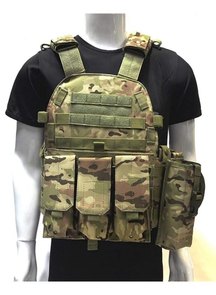 Breathable multifunctional vest backpack, training protective vest backpack, adjustable, suitable for camping, games, outdoor activities - Image 1