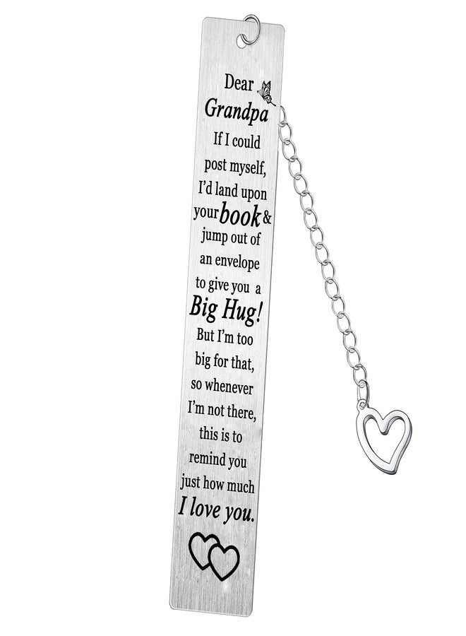 BESPMOSP Grandpa Bookmark Gifts Grandpa Keepsakes Present Grandfather Fathers Day Birthday Gift Grandpa Gifts Granddad Metal Bookmark - Image 1