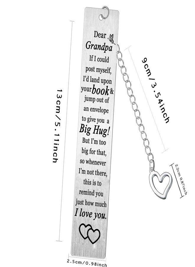 BESPMOSP Grandpa Bookmark Gifts Grandpa Keepsakes Present Grandfather Fathers Day Birthday Gift Grandpa Gifts Granddad Metal Bookmark - Image 2