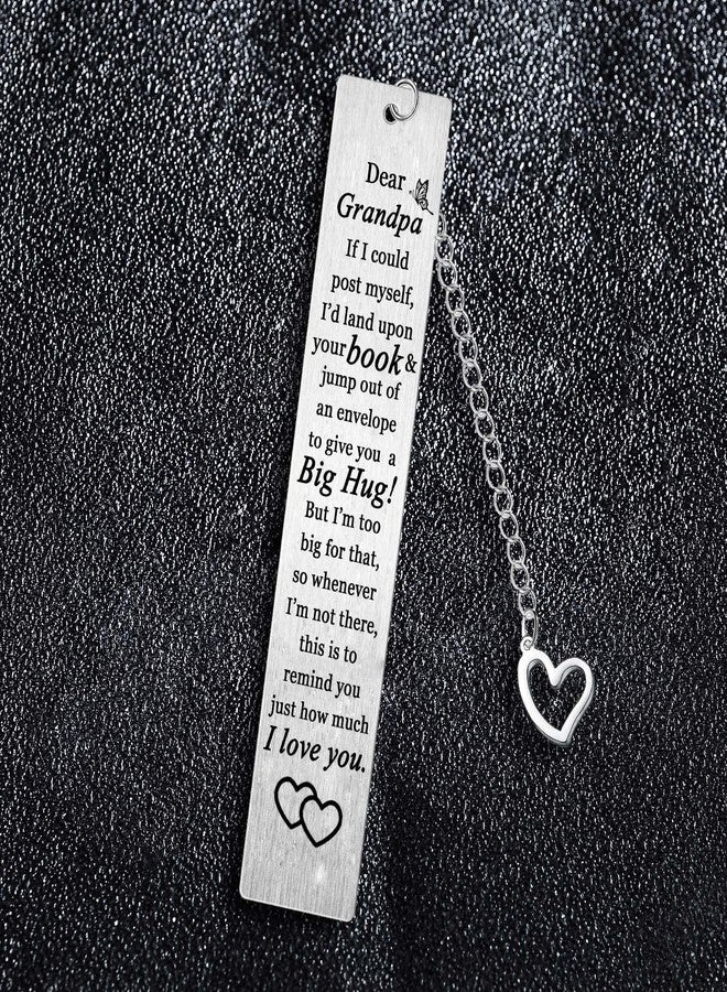 BESPMOSP Grandpa Bookmark Gifts Grandpa Keepsakes Present Grandfather Fathers Day Birthday Gift Grandpa Gifts Granddad Metal Bookmark - Image 3