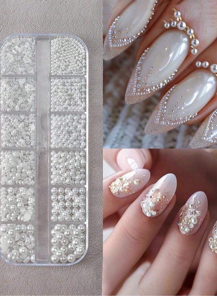 Generic Pearl caviar beads for nail art decoration and a three-dimensional aesthetic.  - Image 1