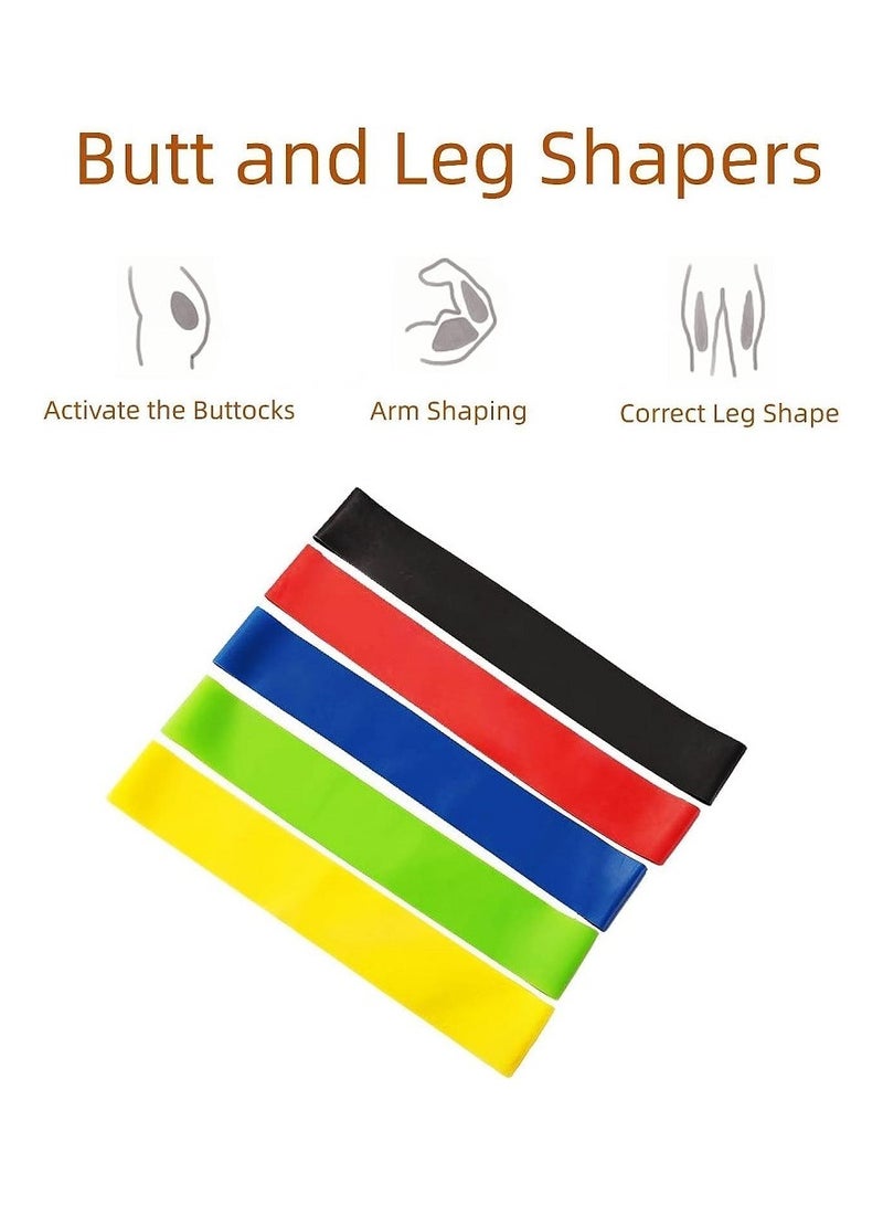 5 Pack Strong Exercise Fitness Belt Premium Latex Rubber Construction 5 Different Pressure Levels - for Women and Men at Home - Gym, Yoga - Strength Training and Stretching Fitness Accessories - Image 2