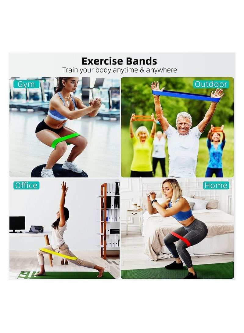 5 Pack Strong Exercise Fitness Belt Premium Latex Rubber Construction 5 Different Pressure Levels - for Women and Men at Home - Gym, Yoga - Strength Training and Stretching Fitness Accessories - Image 3