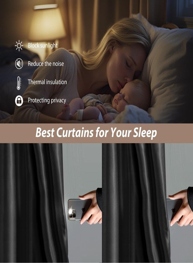 MaKefeile Room Divider Curtains with Ceiling Curtain Track Set Window Curtain for Bedroom,Living Room Total Blackout Thermal Insulated Privacy Ceiling Track Curtain W 9 × H 8 FT Black drape&Black track - Image 4