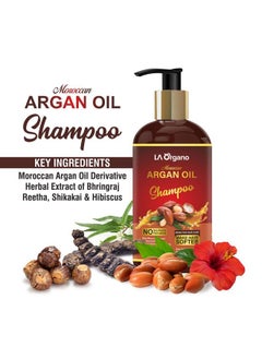LA Organo Moroccan Argan Hair Shampoo - Sulfate Free Dandruff Shampoo For Men & Women (Pack Of 1) 300Ml  - Image 2