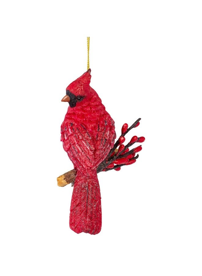 Roman Holiday Cardinal Brilliant Red 5 x 4 Resin Holiday Hanging Figurine Ornament - Image 1