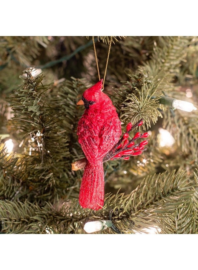 Roman Holiday Cardinal Brilliant Red 5 x 4 Resin Holiday Hanging Figurine Ornament - Image 2