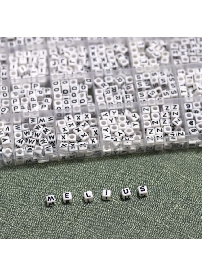 Acrylic Square Letter Beads, 1120Pcs 6x6mm in Alphabetical Order A-Z with Numbers Colorful Hearts Cube Beads for Jewelry Making, DIY Necklaces, Key Chains, Bracelets  - Image 5