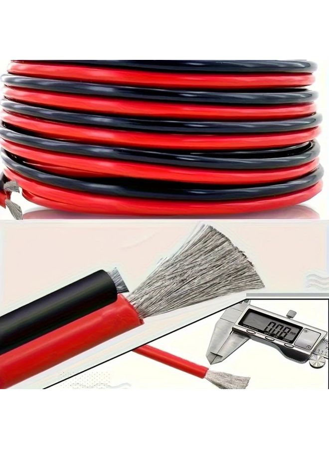 14 AWG 196.85 Inch Heavy Duty Car Jump Starter Cable Anti Freeze With Digital Voltmeter For All Vehicles Trucks SUVs RVs Boats Emergency Roadside Assistance Battery Charging Tool Durable Insulation High Quality Connectors Rugged Design Sturdy Construction 12V 24V Systems - Image 1