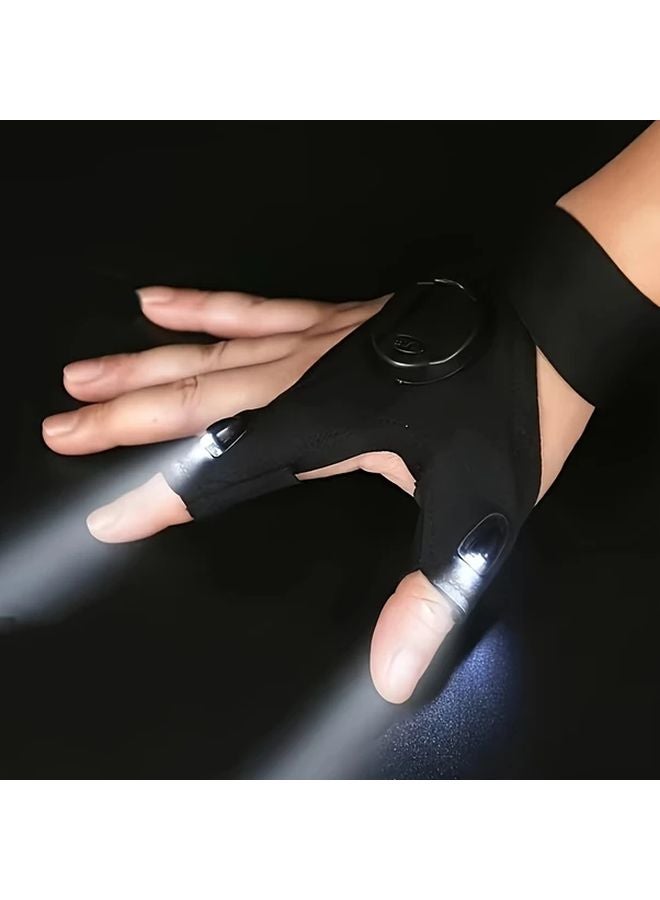 Black LED Flashlight Gloves Battery Powered Breathable For Night Events Gifts - Image 5