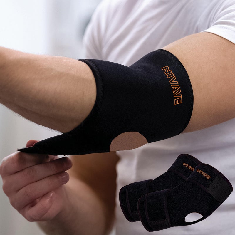 Nivave Elbow Support, Adjustable Neoprene Sleeve, Tennis Elbow Support Brace for Men & Women (Pair, Corsica, Universal, Black, 2) - Image 3