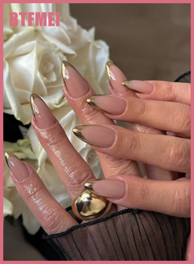 بتفمي طقم أظافر اصطناعية جاهزة 24 قطعة – قصير بتدرج نيود وتصميم فرنسي – تغطية كاملة أكريليك – قابلة لإعادة الاستخدام بمظهر طبيعي، سهلة التركيب والإزالة للنساء والفتيات - Image 2