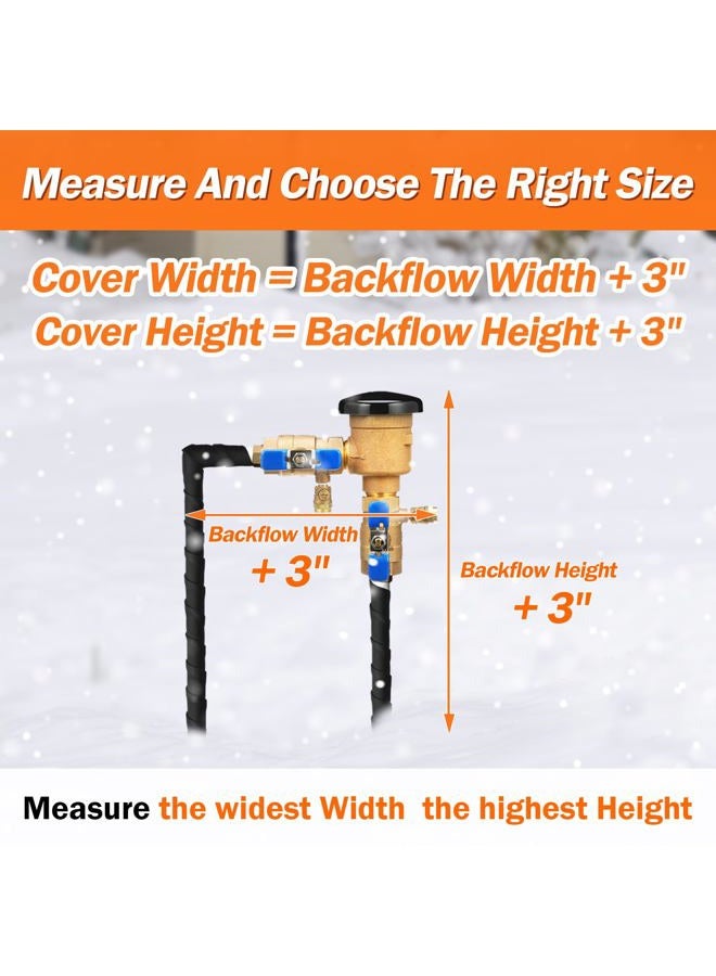 TOHONFOO Backflow Preventer Pipe Insulation Cover (5°F) - Irrigation Sprinkler Valve Insulated Pouch - Water Well Pump Cover - Sturdy 5 Layers for Winter Freeze Protection, 16" W x 20" H, Beige - Image 2