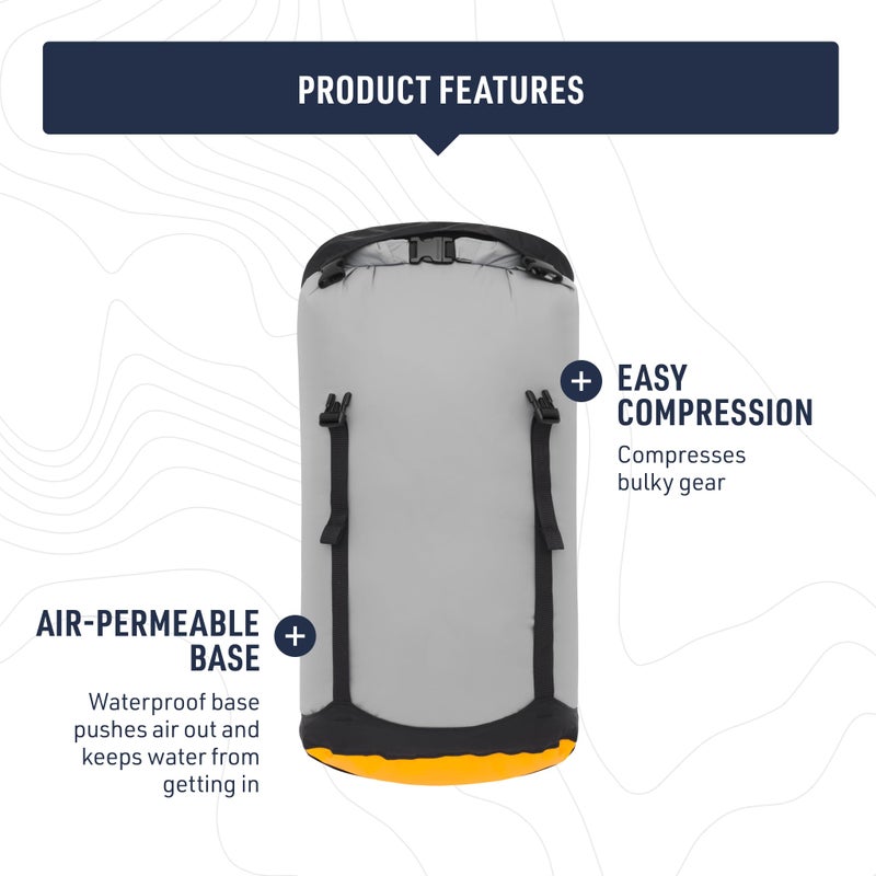 SEA TO SUMMIT حقيبة ضغط جافة eVac من Sea to Summit، حقيبة ضغط مقاومة للماء، سعة 20 لتر، رمادي مرتفع - Image 3