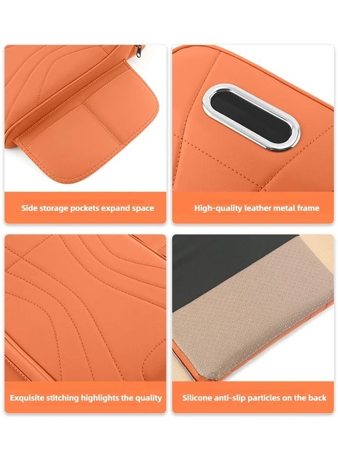 Arm Rest Cover for Car, Haval H9 2rd 2024 2025,Car Armrest Center Console Cover with Tisseu Holder, Car Armrest Storage Box, Center Console Armrest, Leather Trim Car Armrest Cushion Anti-Scratch, Suitable for Most Vehicle, SUV, Orange - Image 3