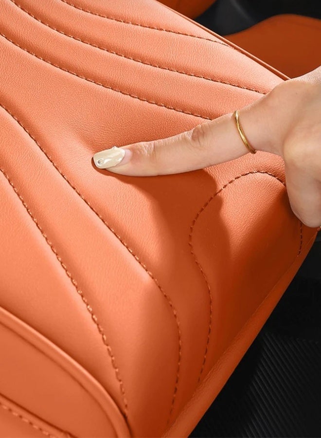 Arm Rest Cover for Car, Haval H9 2rd 2024 2025,Car Armrest Center Console Cover with Tisseu Holder, Car Armrest Storage Box, Center Console Armrest, Leather Trim Car Armrest Cushion Anti-Scratch, Suitable for Most Vehicle, SUV, Orange - Image 5