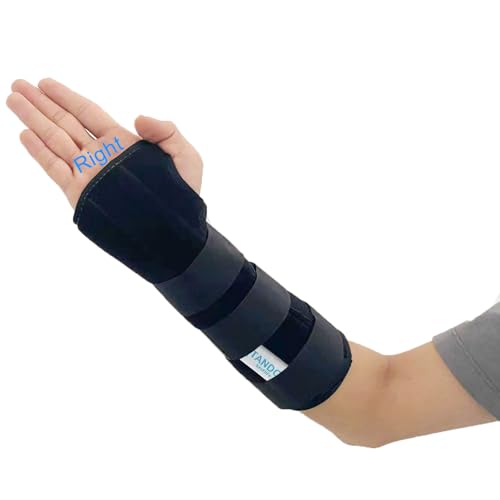 TANDCF Unisex Forearm and Wrist Support Splint Brace Double Fixation Wrist Brace for Carpal Tunnel, Adjustable Night Time Forearm Immobilizer Brace Splints,10.6 inch (27cm) length(RH/M) - Image 1
