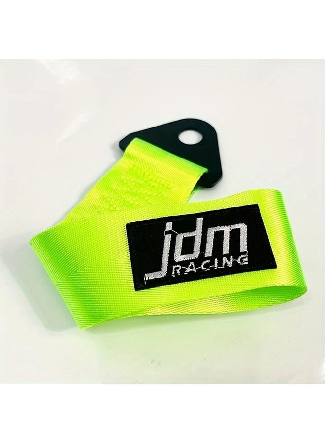 مقطورة سيارة خضراء فلورية حزام ديكور مصد سباق JDM خطاف جر مخصص - Image 1