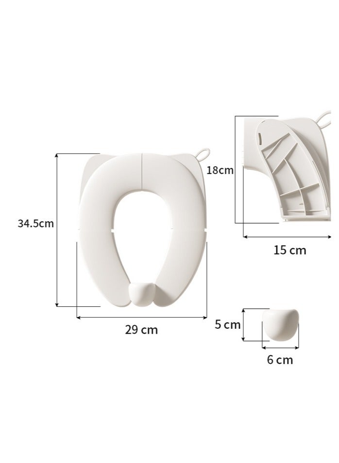 Children's toilet seat ring foldable cushion ring portable integrated toilet seat for travel warm soft cushion - Image 4