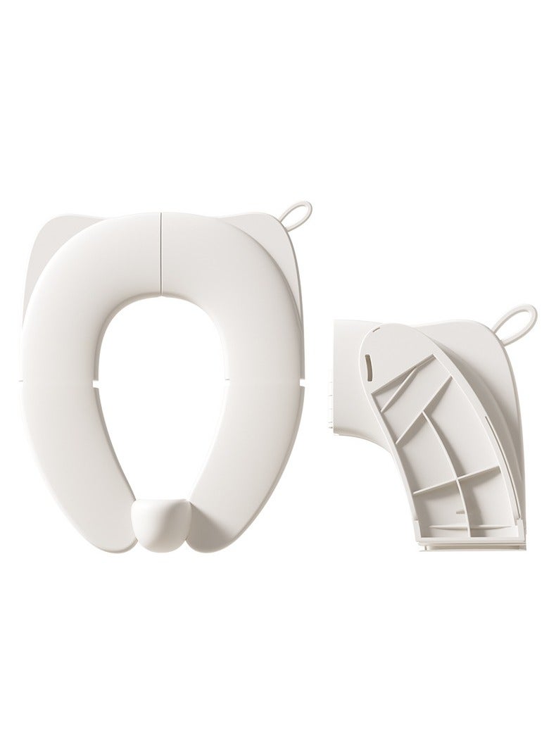 Children's toilet seat ring foldable cushion ring portable integrated toilet seat for travel warm soft cushion - Image 1