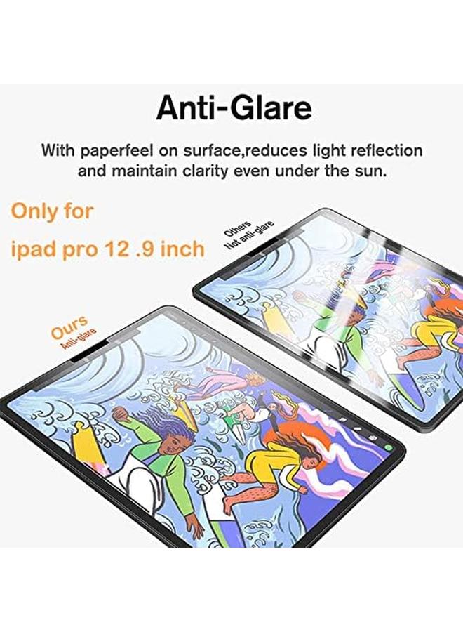2 Pack Paper Feel Screen Protector For Ipad Pro 12.9 Inch 2022 2021 Matte Pet Film For Ipad Pro 12.9 Write And Draw Like On Paper Anti Glare Screen Protector Ipad Pro 12.9 Inch - Image 2