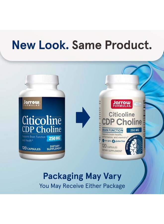 Citicoline CDP Choline 250 MG, CDP Choline Supplement Supports Brain Health, Performance and Memory, 120 Capsules, Up to a 120 Day Supply