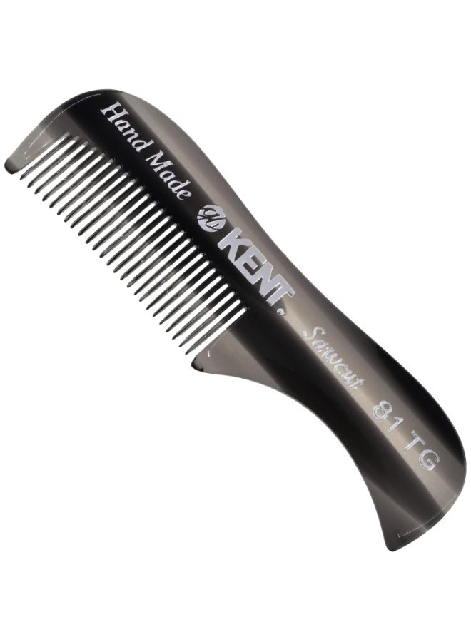 KENT A 81T Graphite X-Small Men's Beard Mustache Pocket Comb, Fine Toothed for Facial Hair Grooming and Styling. Hand-Made of Quality Cellulose Acetate, Saw-cut Hand Polished. Made in England - Image 1