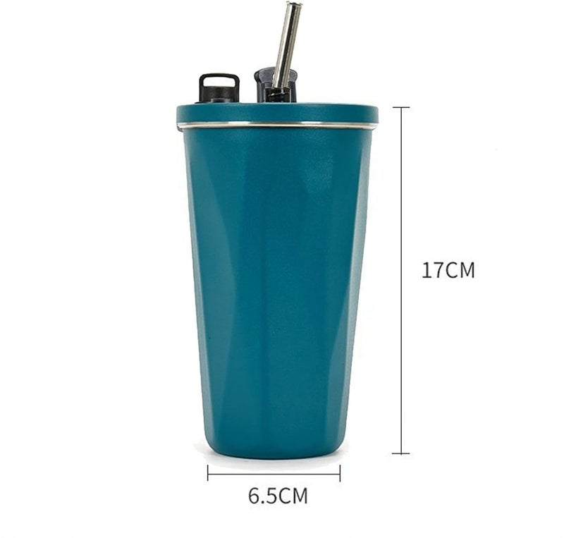 Wosta VacuumInsulated Tumbler Cup with Straw Stainless Steel Wide Mouth Home Office Outdoor Retains Heat and Cold Lid Included 203 fl oz 600 mL Girls Boys Blue - Image 4