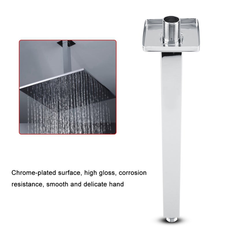 Square Stainless Steel Top Shower Arm Pipe Wall Mount for Bathroom Ceiling Shower Head(30 cm) - Image 4