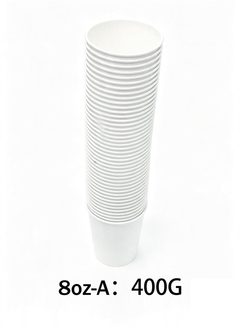 QUALITY 50Pcs Disposable Paper Cups Food Grade Thick Anti‑Scald Heat Resistant for Hot Cold Coffee Drinks Home Use-8oz-A - Image 4
