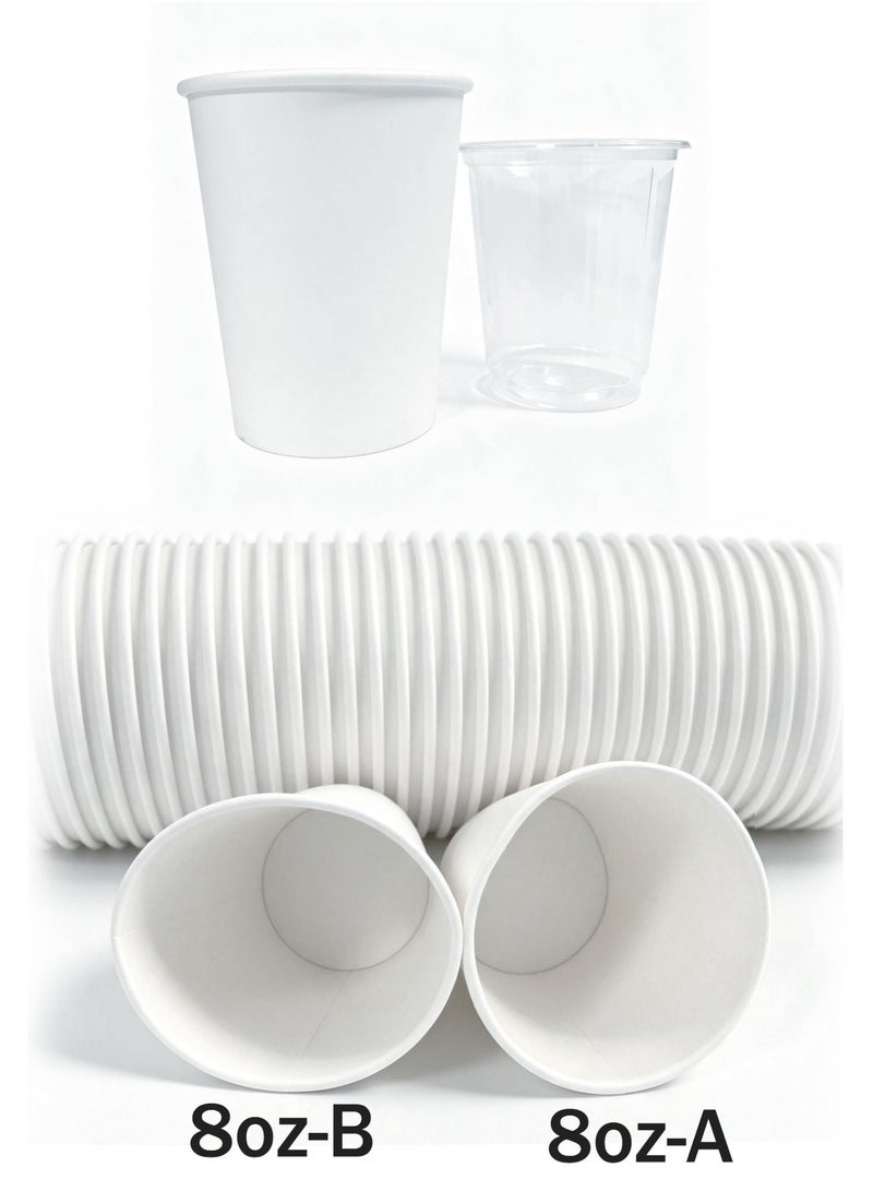 QUALITY 50Pcs Disposable Paper Cups Food Grade Thick Anti‑Scald Heat Resistant for Hot Cold Coffee Drinks Home Use-8oz-A - Image 3