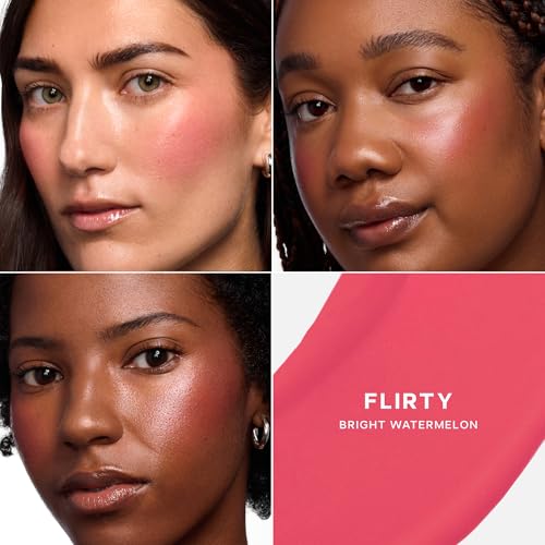 Saie Dew Liquid Blush for Cheeks Hydrating Cream Blush Stick with a Blendable Buildable Formula Skincare Infused Dewy Cheek Tint for a Natural Flush Glowy Makeup Essential Flirty 40 oz - Image 3