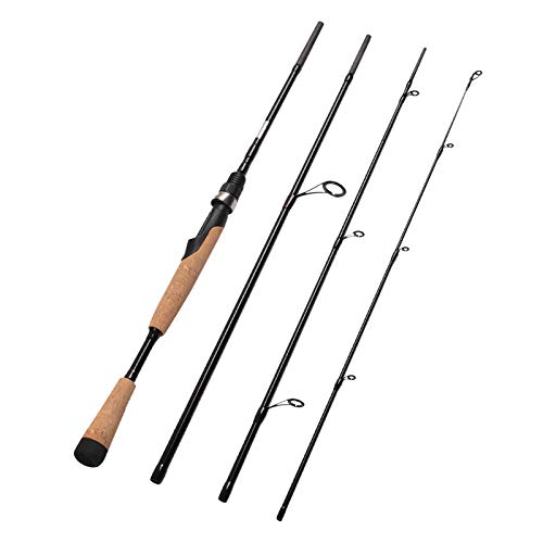 Fiblink 4 Pieces Travel Spinning Rod Medium Carbon Spinning Fishing Rod Portable Fishing Rod 66 Medium - Image 1