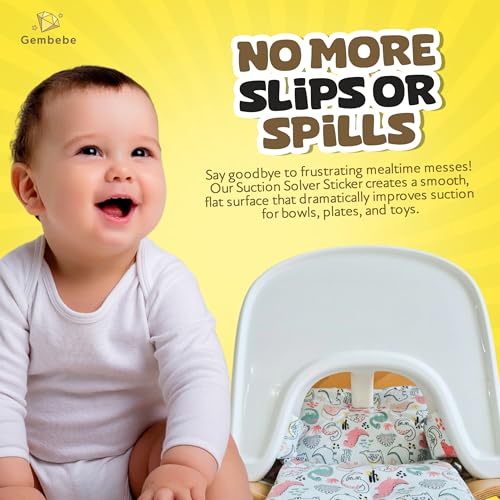 Gembebe Suction Solver Sticker Compatible with Stokke Tripp Trapp Tray Safe Adehisve Placemat Improves Suction Keeps Suction Bowls and Toys Baby High Chair Placemat (2, Peanut Shape, Cleaning Kit) - Image 5