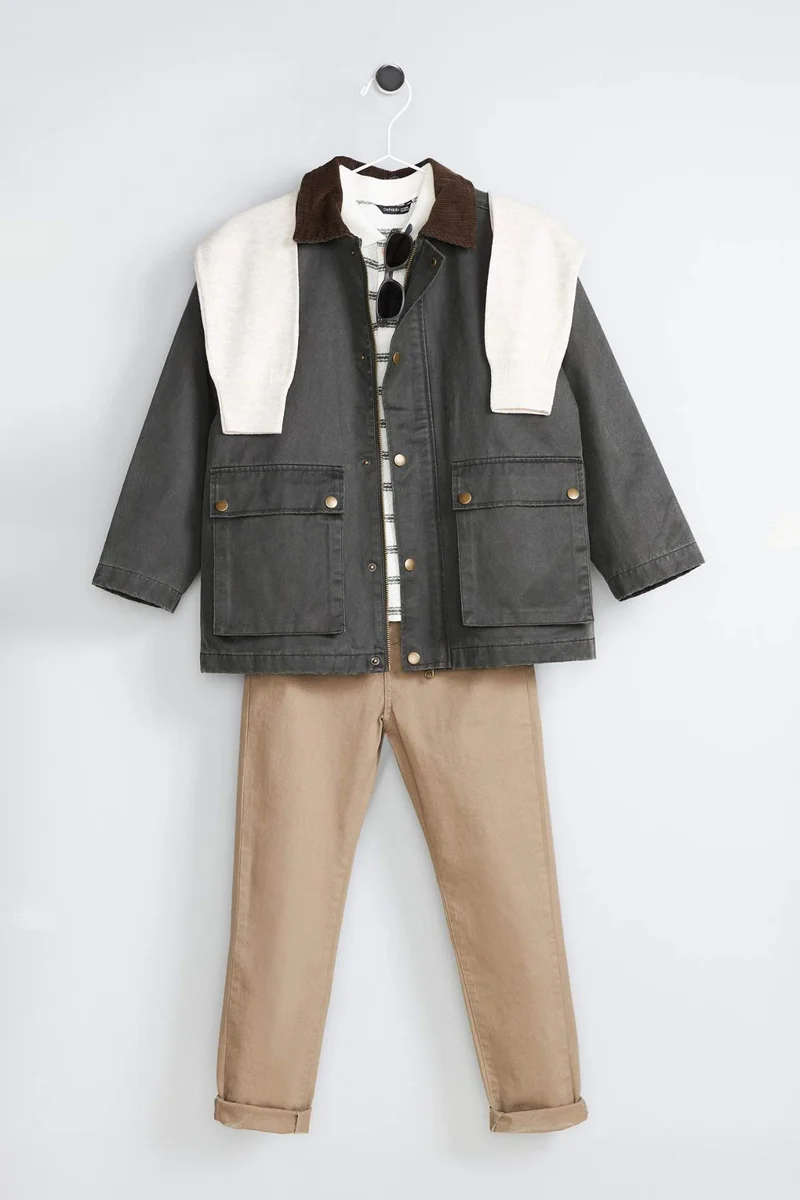 DeFacto Boy Regular Fit Straight Leg Gabardine Trousers